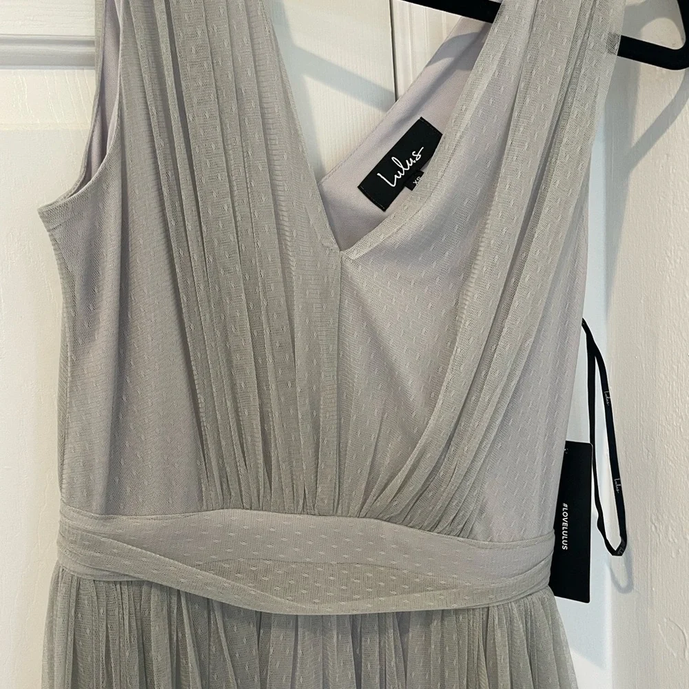 Light Grey Swiss Dot Maxi dress - Picture 3 of 3